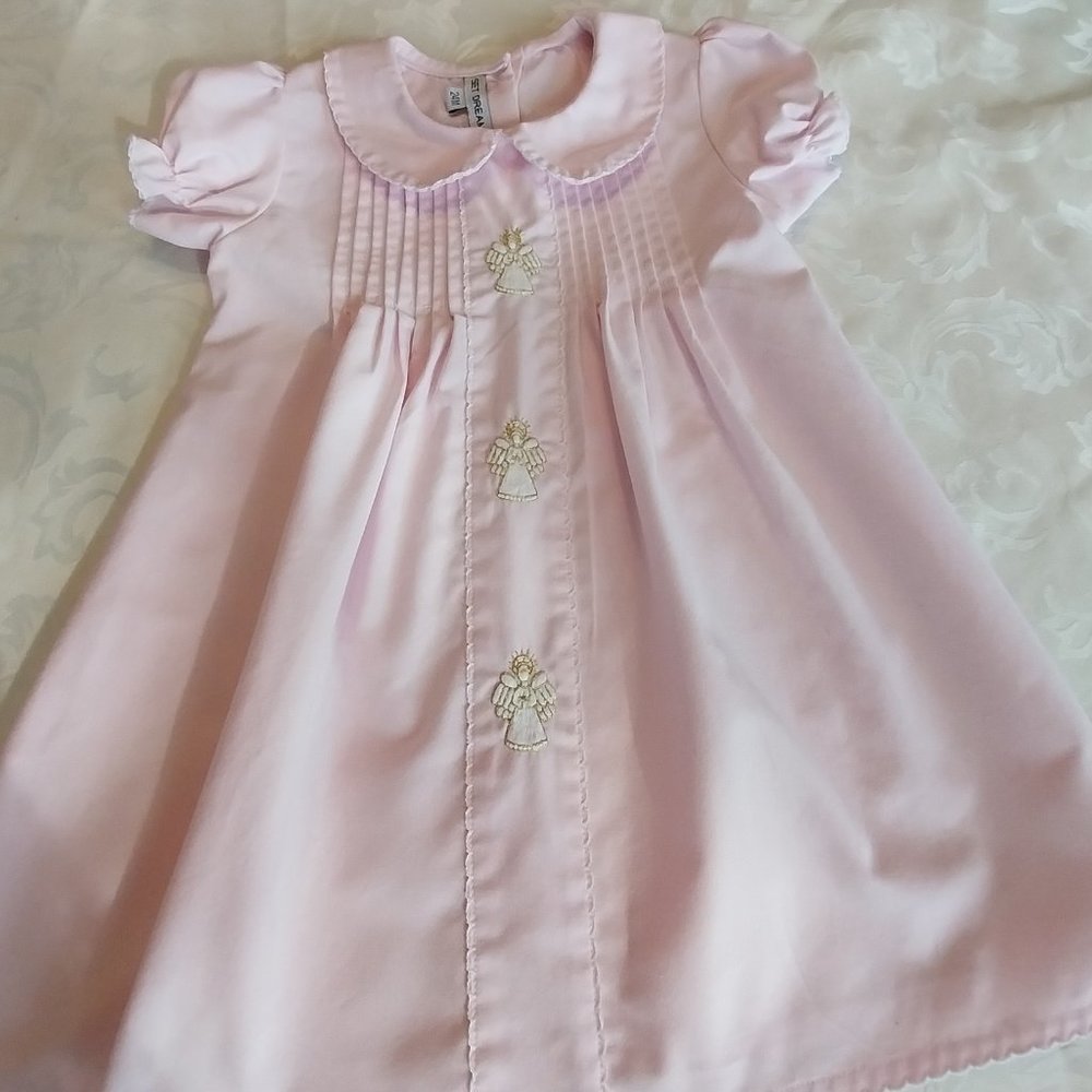 Sweet Dreams girls 24 months light pink dress with angel appliques